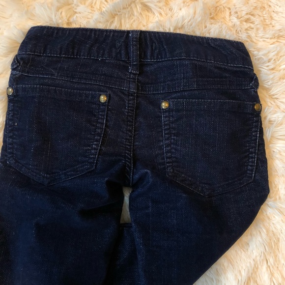 FREE PEOPLE Corduroy Navy Zipper Bottom Jeans - Picture 4 of 4